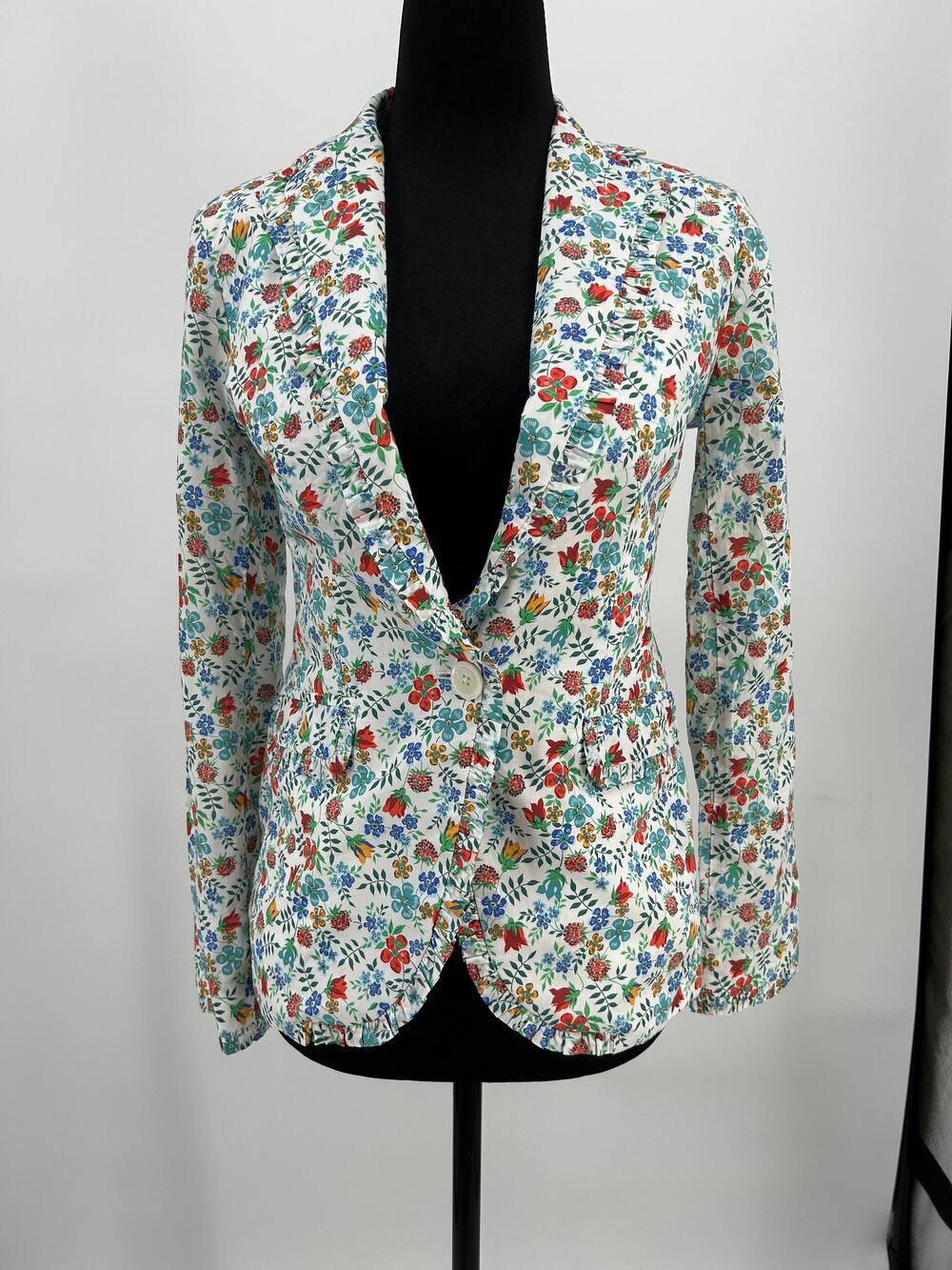 J.Crew Campbell Blazer Liberty Art Fabrics Floral Size 00 NWT Cotton Lined